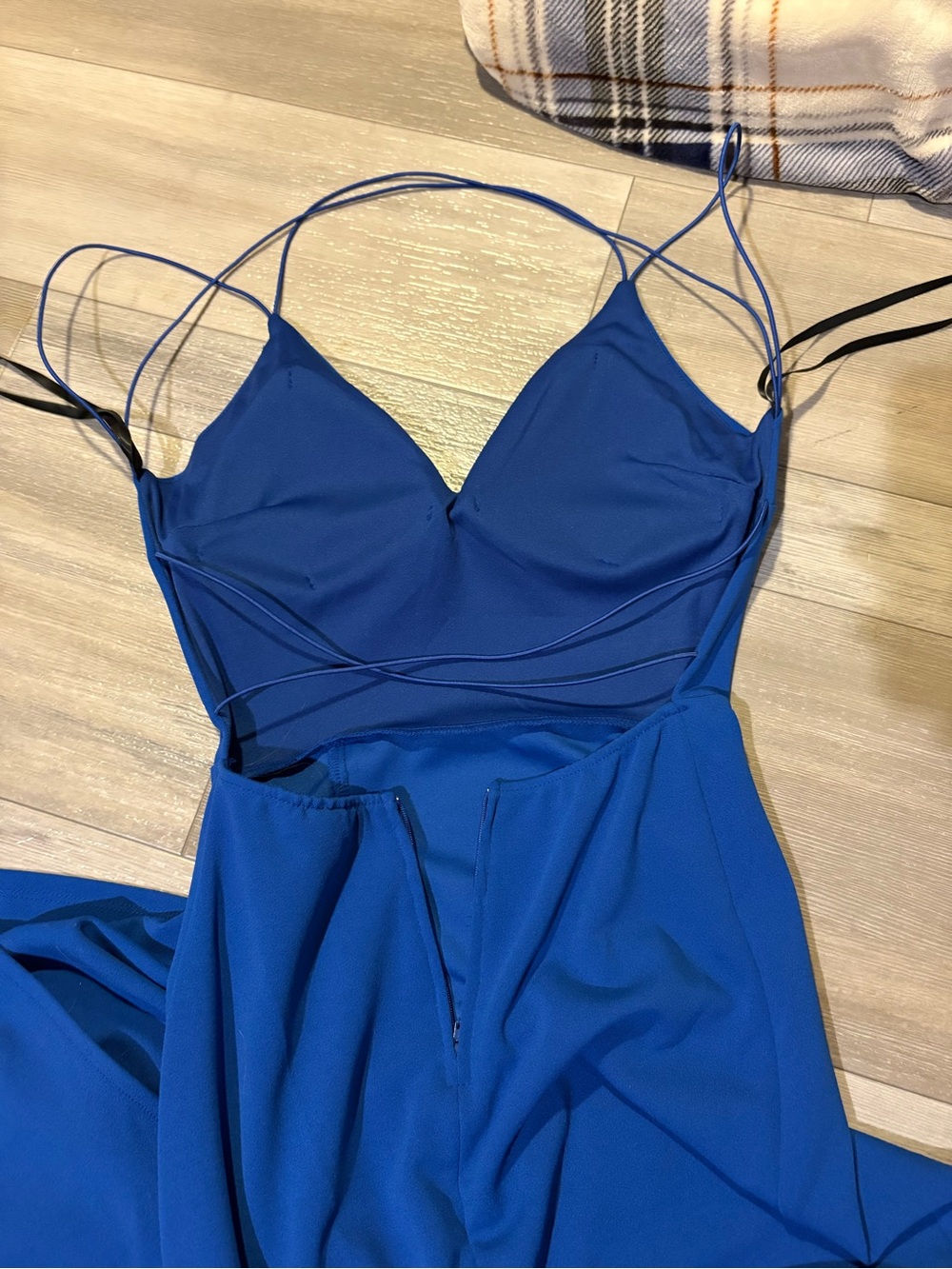 B. Smart Royal Blue Maxi Dress with Spaghetti Straps
